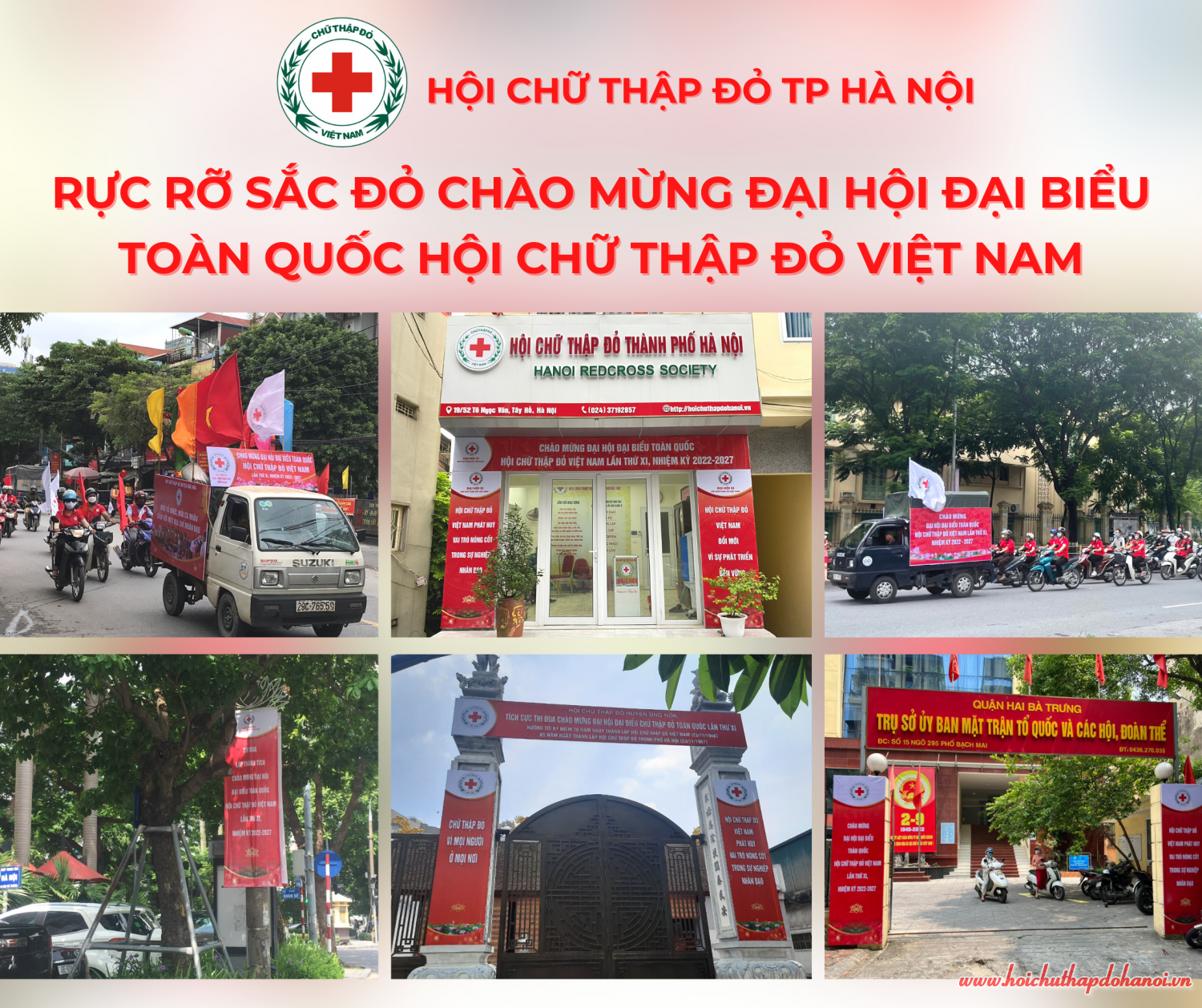 Rực rỡ sắc đỏ chào mừng Đại hội đại biểu toàn quốc Hội chữ thập đỏ Việt Nam lần thứ XI